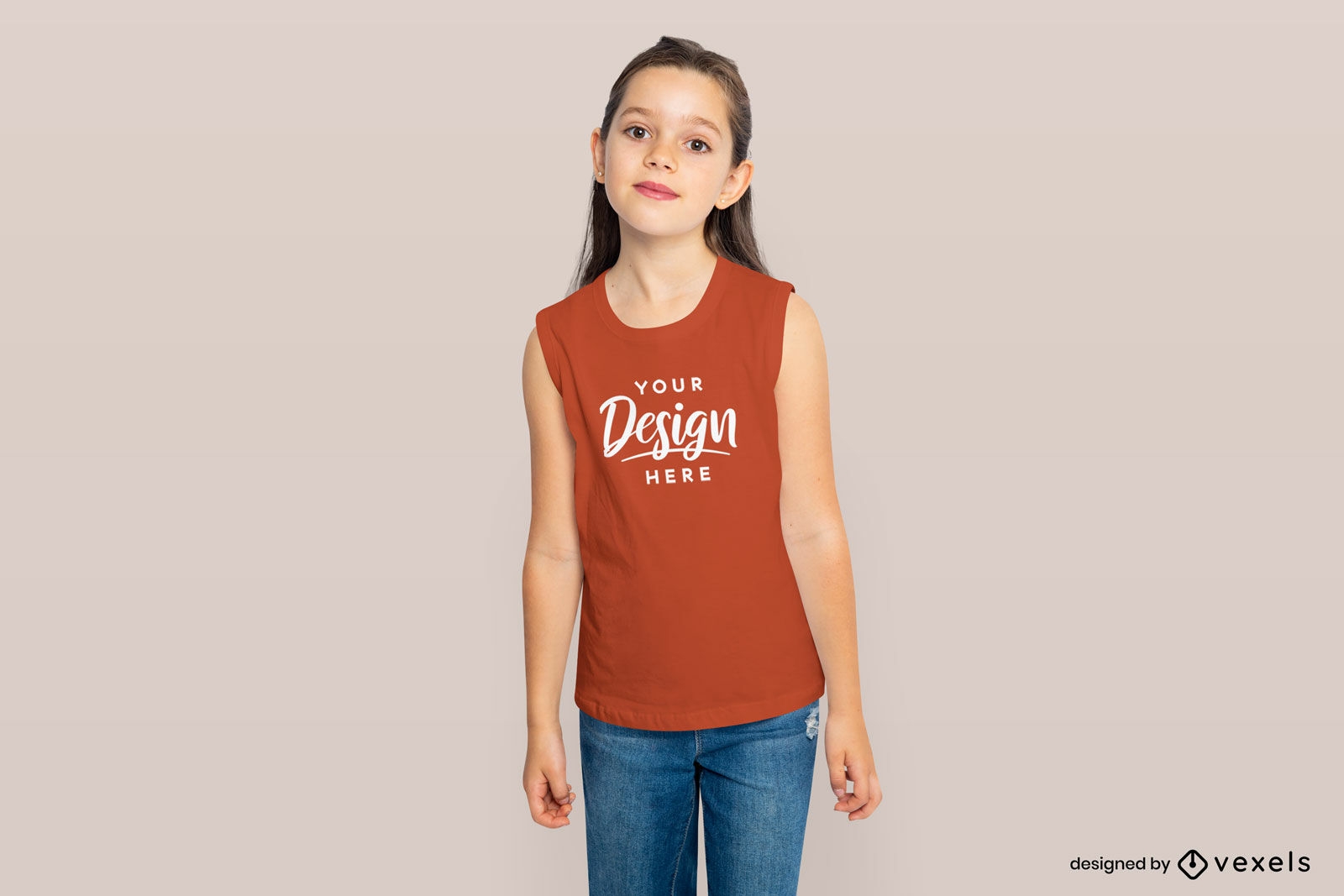 Niño con diseño de maqueta de camiseta sin mangas