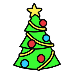 Color Stroke Little Christmas Tree PNG & SVG Design For T-Shirts