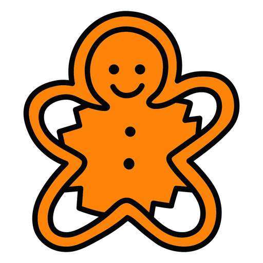 color stroke gingerbread men cookie PNG Design