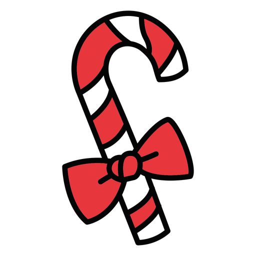 color stroke christmas candy cane PNG Design