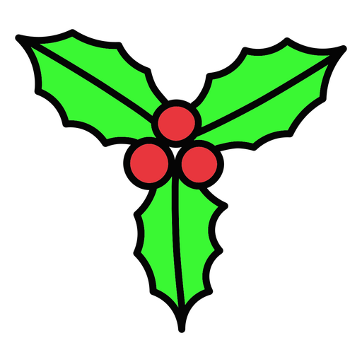 trazo de color muérdago navideño Diseño PNG
