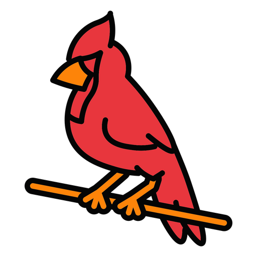 color stroke red bird PNG Design
