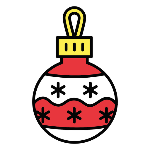 bola de árbol de navidad de trazo de color Diseño PNG