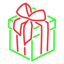 trazo verde caja de regalo de navidad Diseño PNG