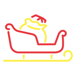 stroke santa sled PNG Design