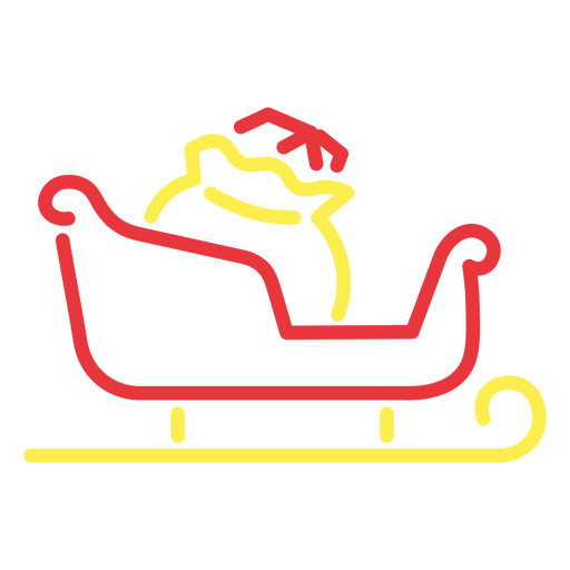 stroke santa sled PNG Design