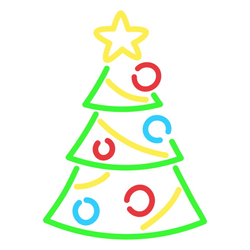 árbol de navidad dibujado en línea Diseño PNG