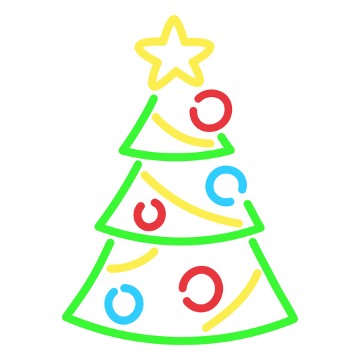 linha desenhada árvore de natal Desenho PNG