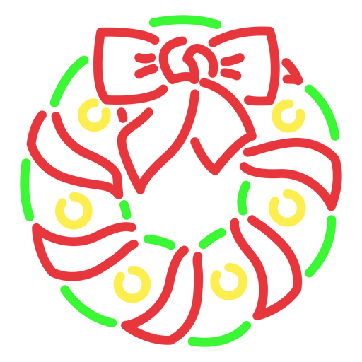 stroke christmas wreath symbol PNG Design