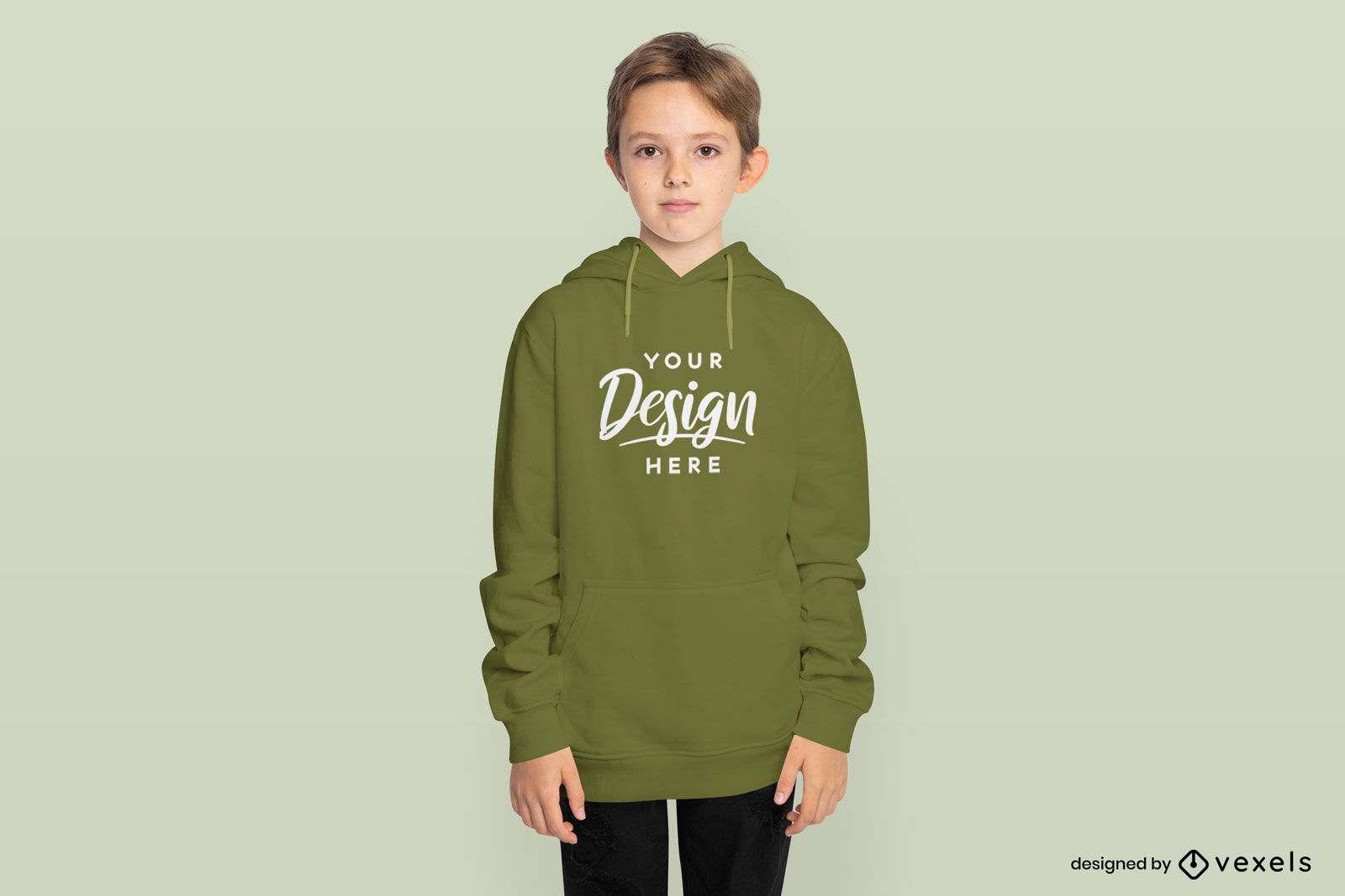 Hoodie-Mokcup-Design für kleine Jungen