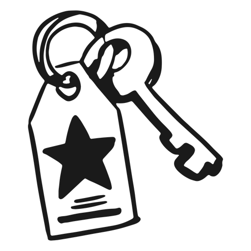 Star key chain doodle PNG Design