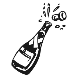 Pop botella de champán Diseño PNG