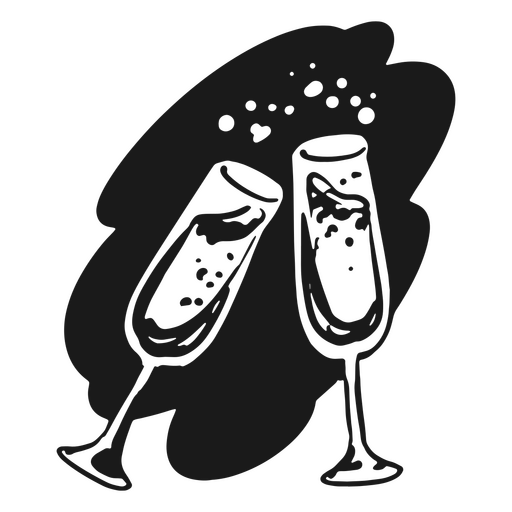Champagne glasses toast PNG Design