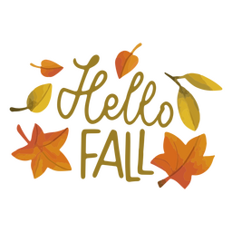 Hello Fall Lettering PNG & SVG Design For T-Shirts