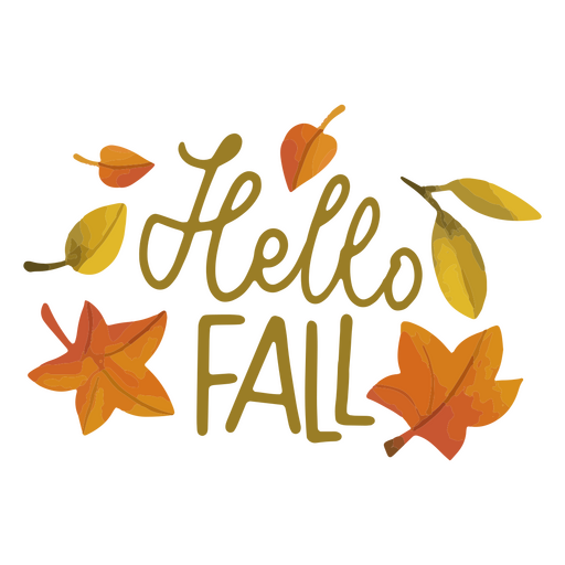 Hello fall lettering PNG Design