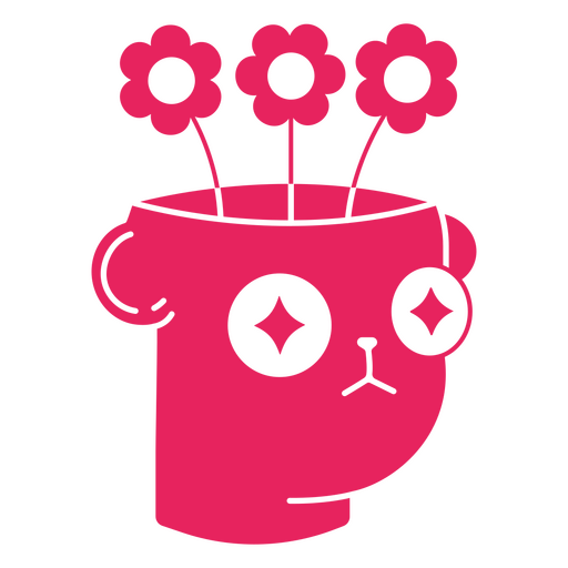 cabeça rosa com flores Desenho PNG