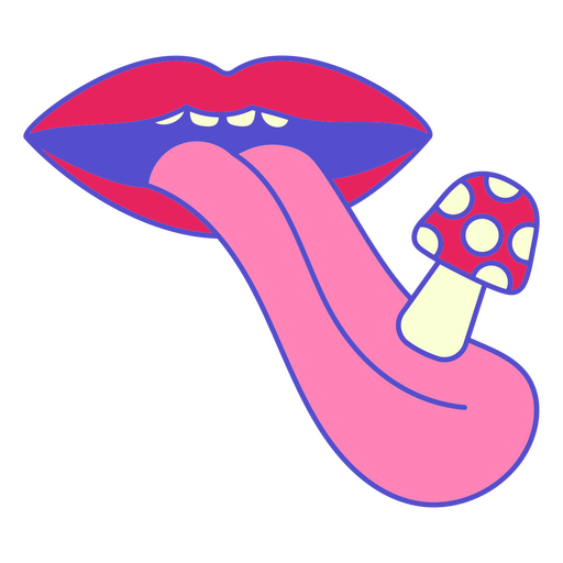 Lengua psicodélica Diseño PNG