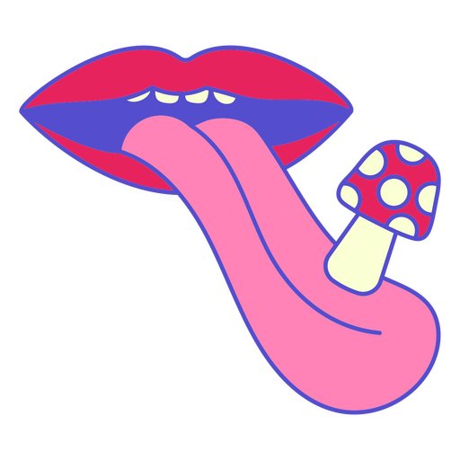 Psychedelic tongue PNG Design
