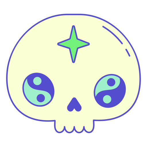 Psychedelic cute skull PNG Design