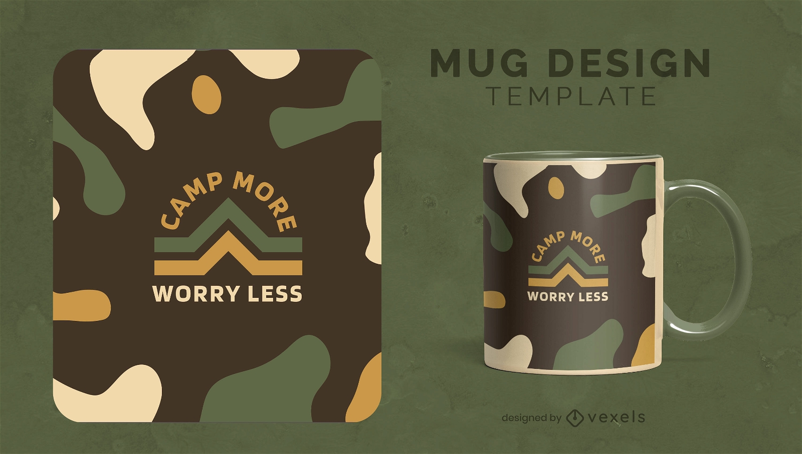 Camping abstract shapes mug template