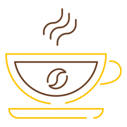 Taza de café amarilla Diseño PNG