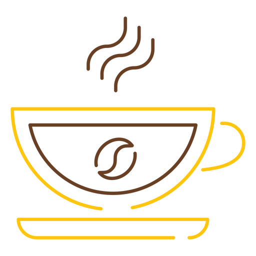 xícara de café amarelo Desenho PNG