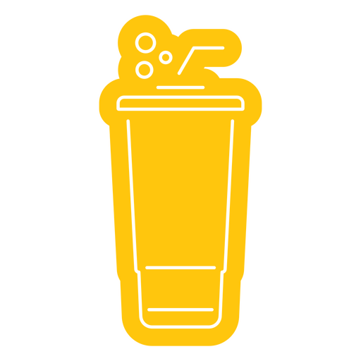 Copa de refresco amarilla Diseño PNG