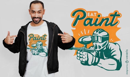 Paintball-Spieler mit Waffen-T-Shirt-Design