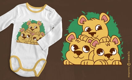 Cute lion cubs t-shirt design
