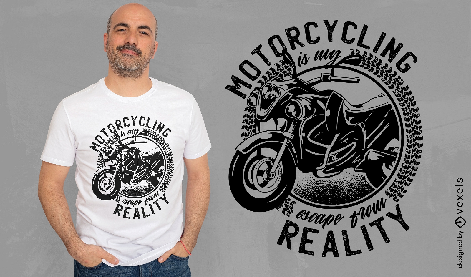 Design de camiseta de transporte de motocicleta