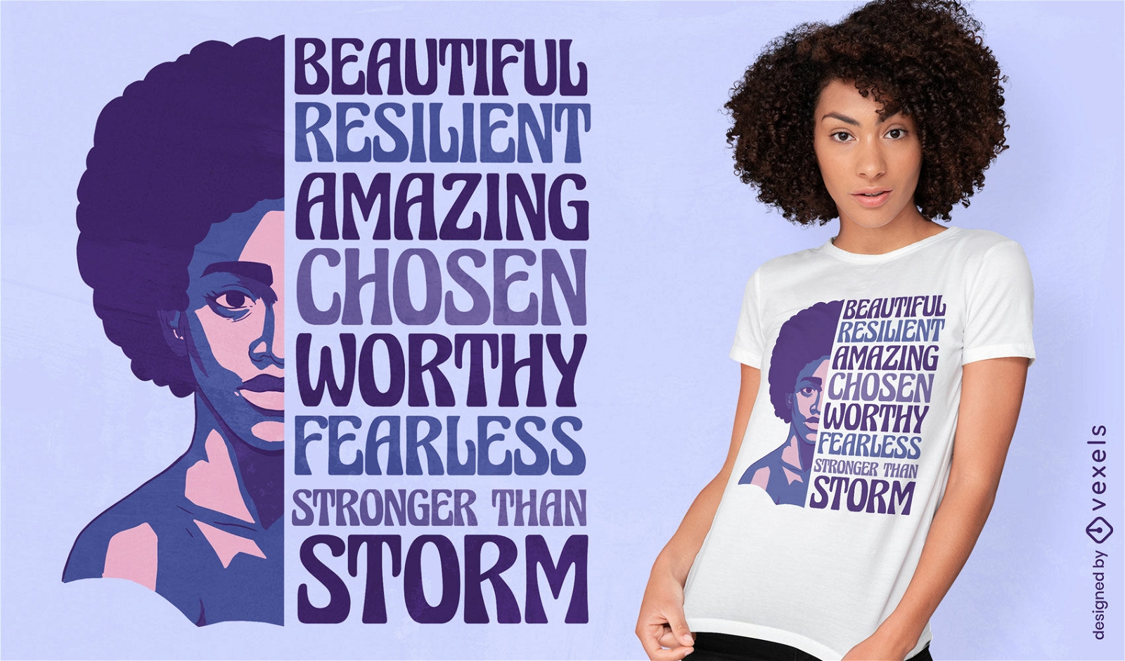 Diseño motivacional de camiseta de mujer afroamericana
