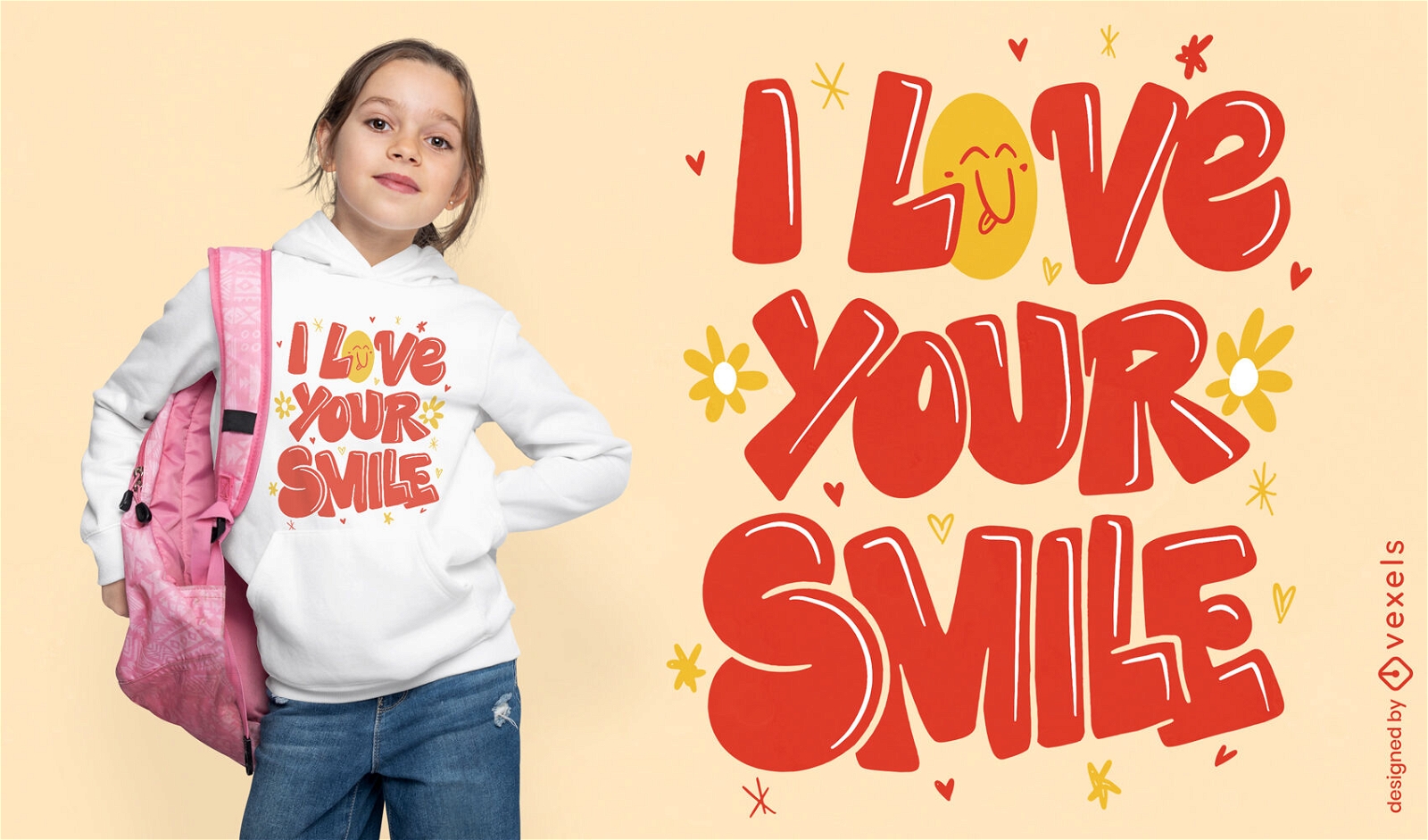 Liebe dein Lächeln Kinder T-Shirt Design