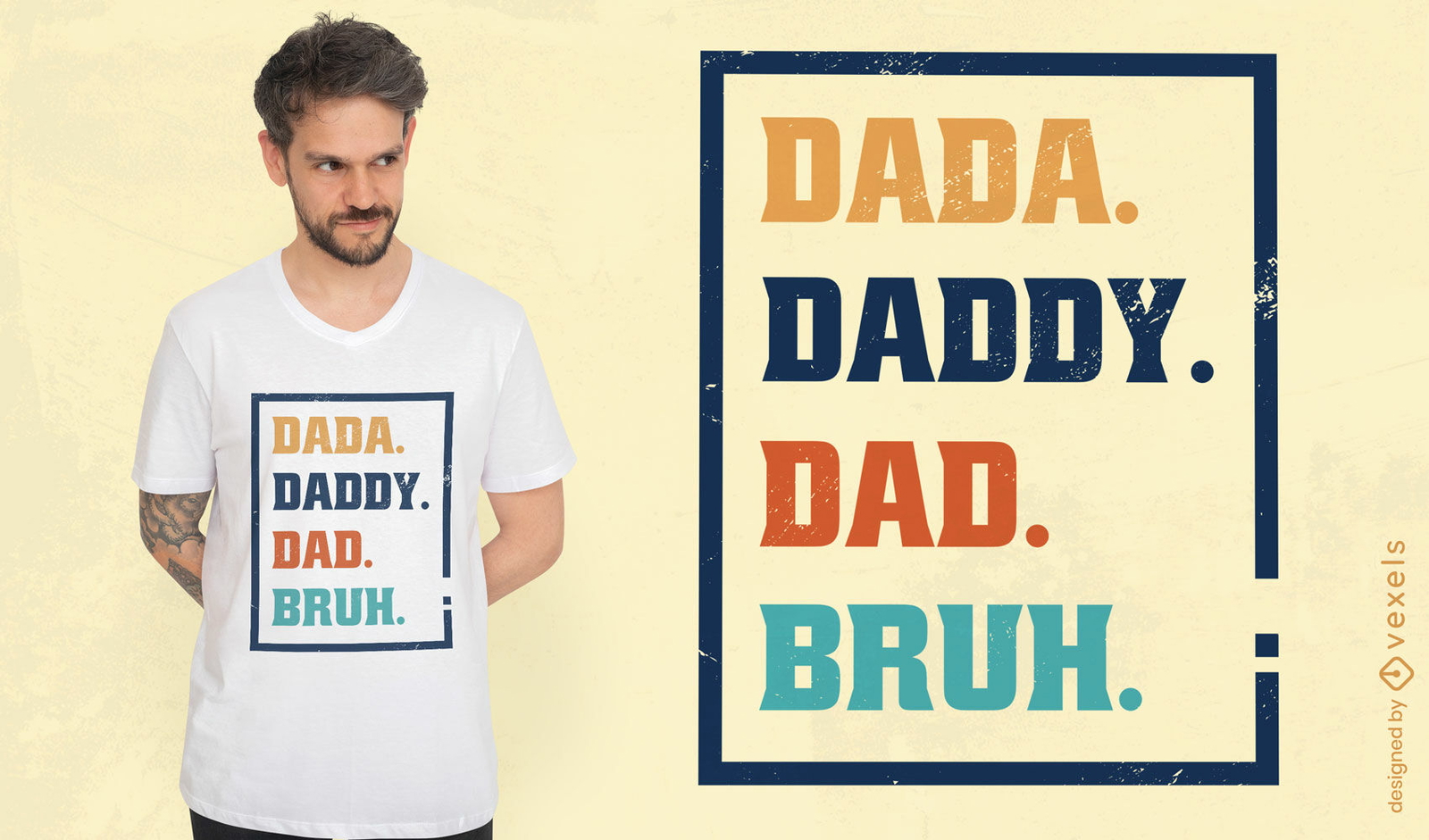 Diseño divertido de camiseta con cita familiar de padre