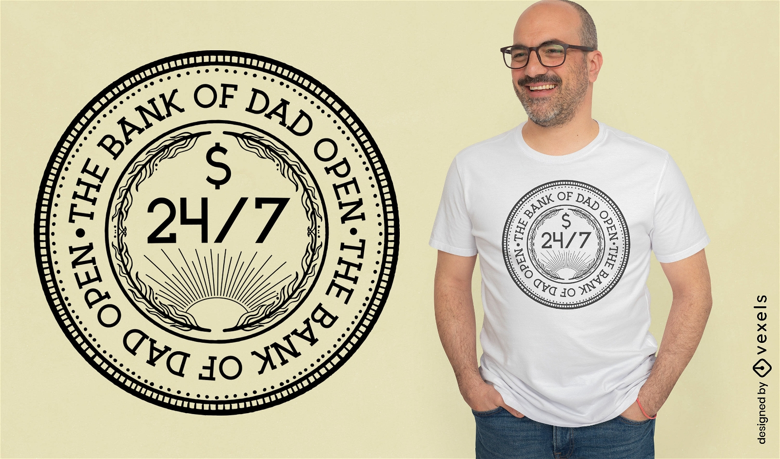 Funny fathers day coin t-shirt design
