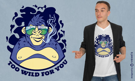 Gorilla smoking t-shirt design