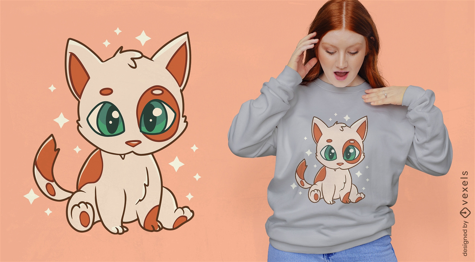 Cute baby cat t-shirt design