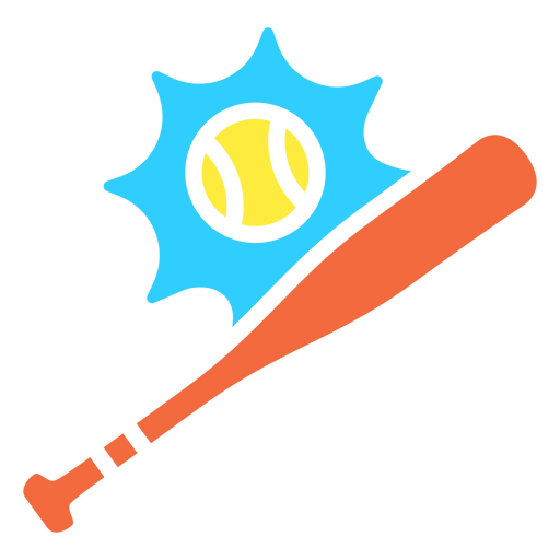 Orange baseballl bat PNG Design