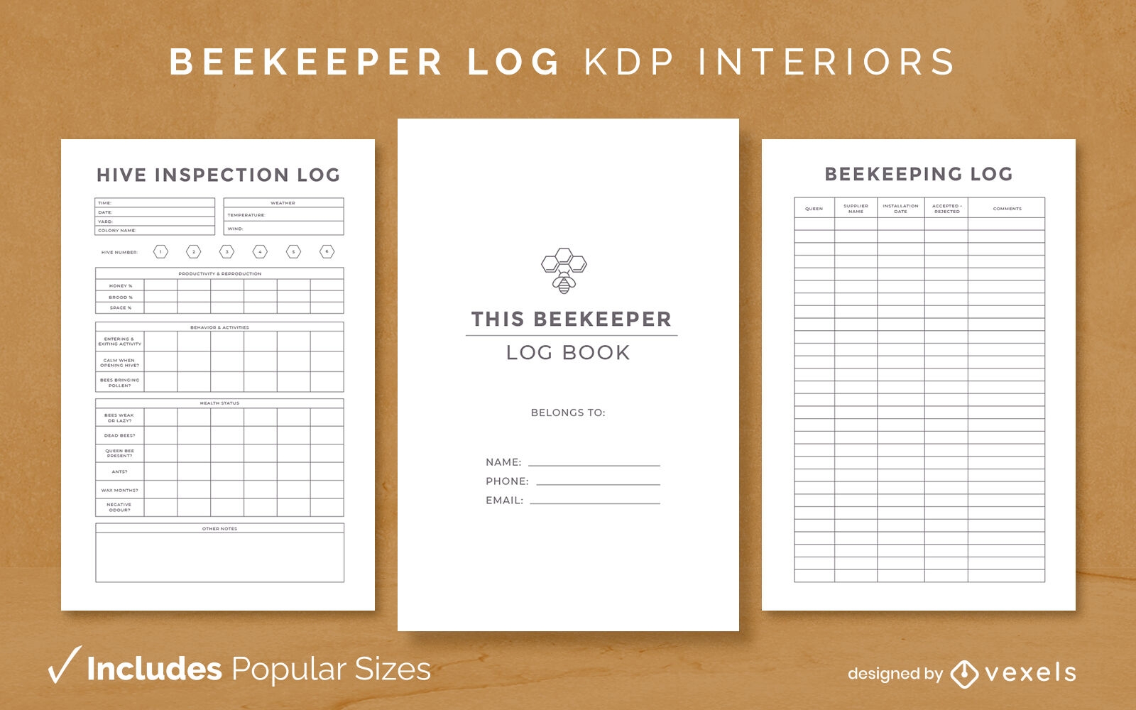 Beekeeper Daily Log Design Template KDP