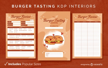 Burger tasting Tracker Design Template KDP