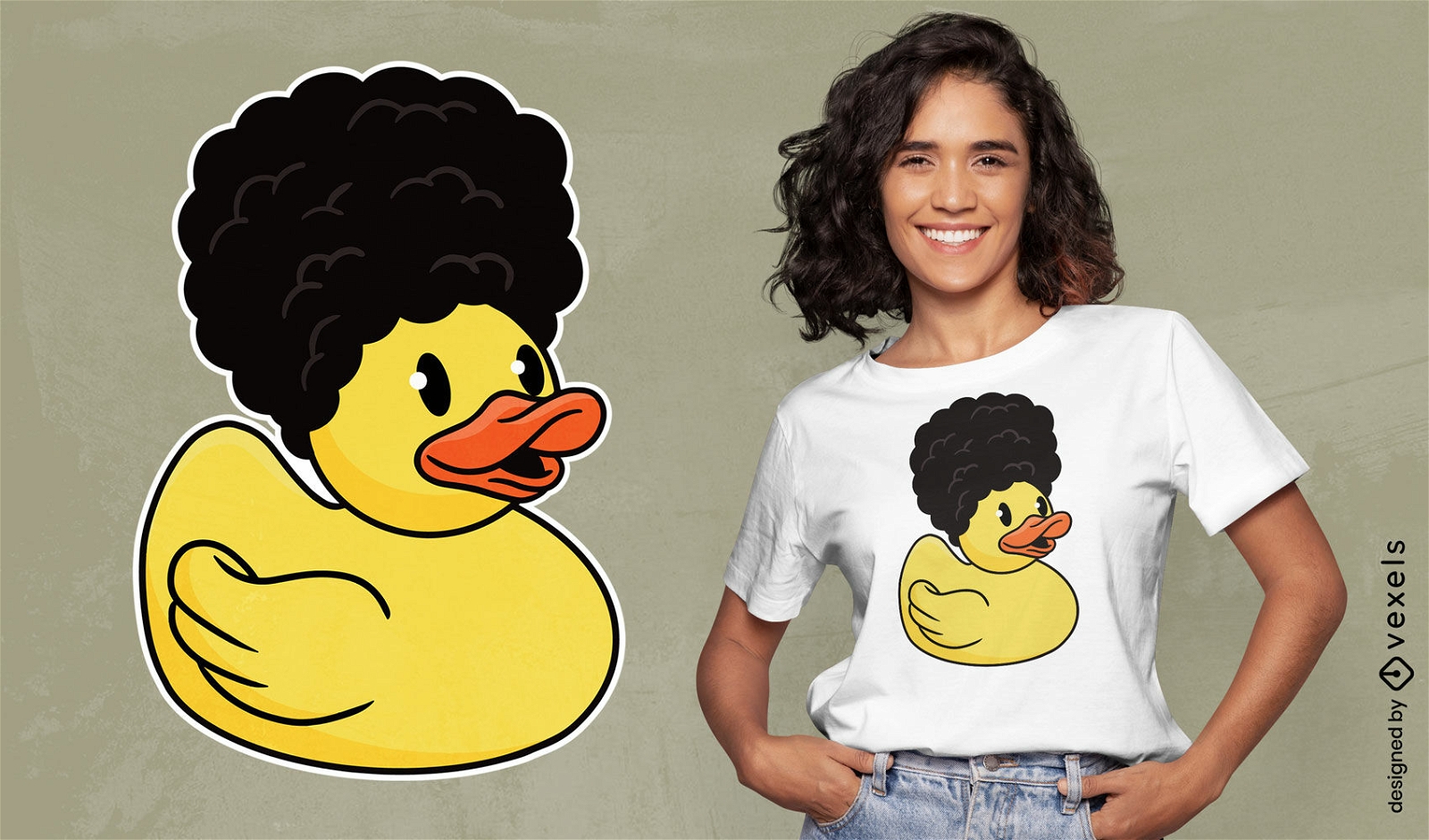 Curly rubber duck t-shirt design
