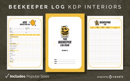 Plantilla de diseño de diario de registro de apicultor KDP