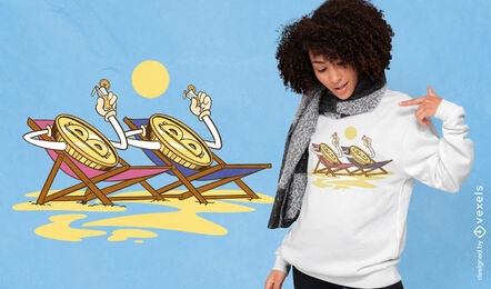 Criptomoneda en diseño de camiseta de sillas de playa.