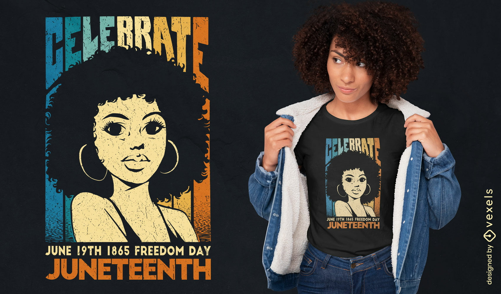 Celebre el diseño de camiseta de mujer Juneteenth