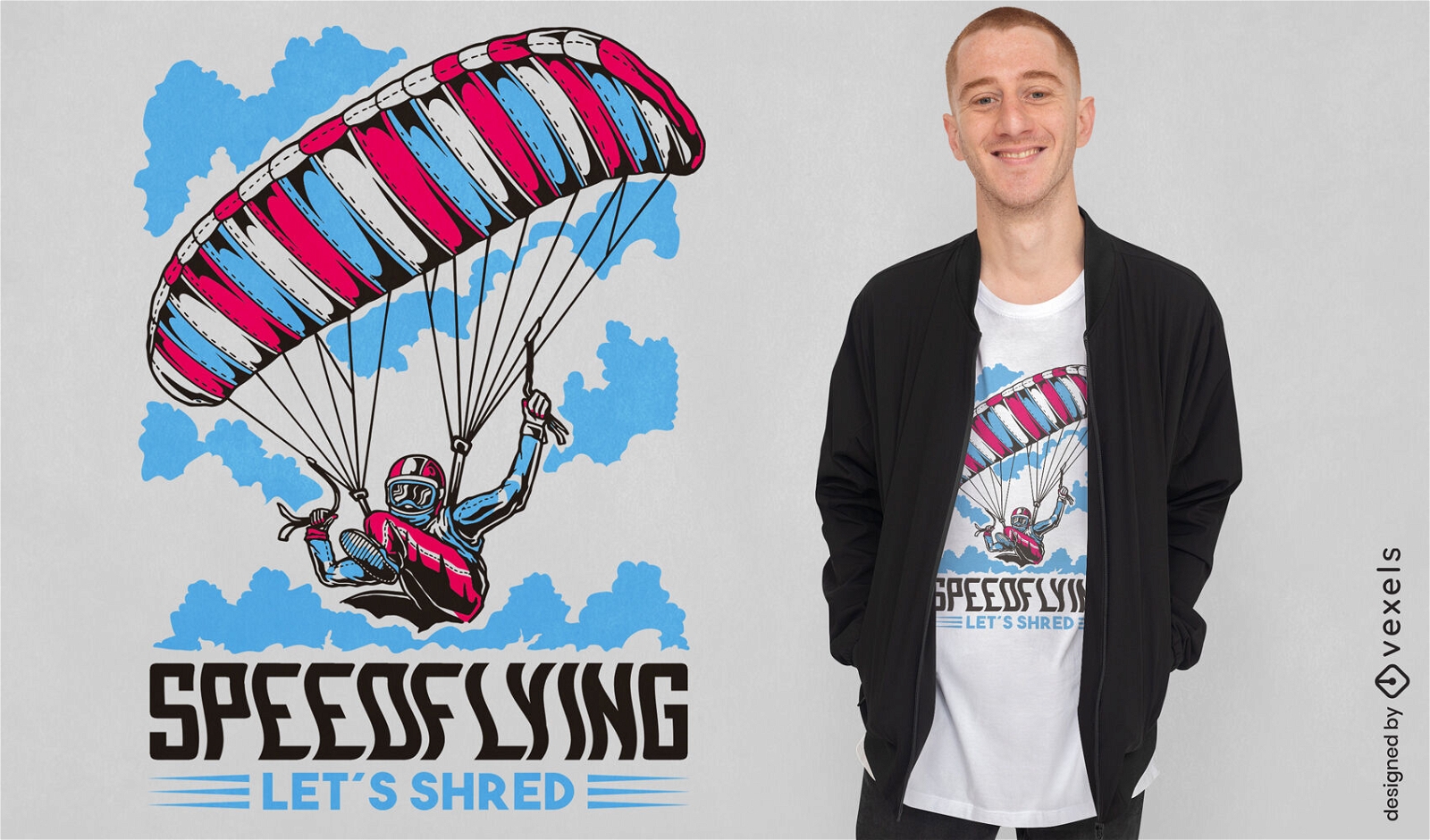 Paragliding avdenture sport t-shirt design