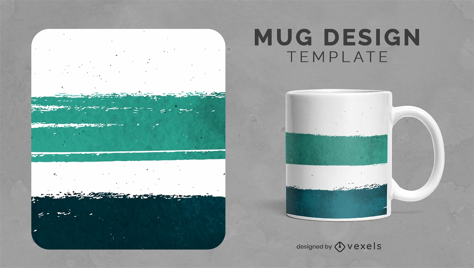 Green watercolor stripes mug design