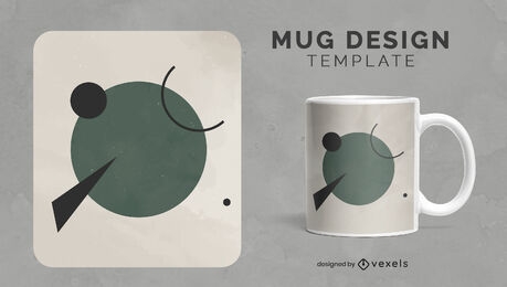 Minimalist geometric shapes mug design