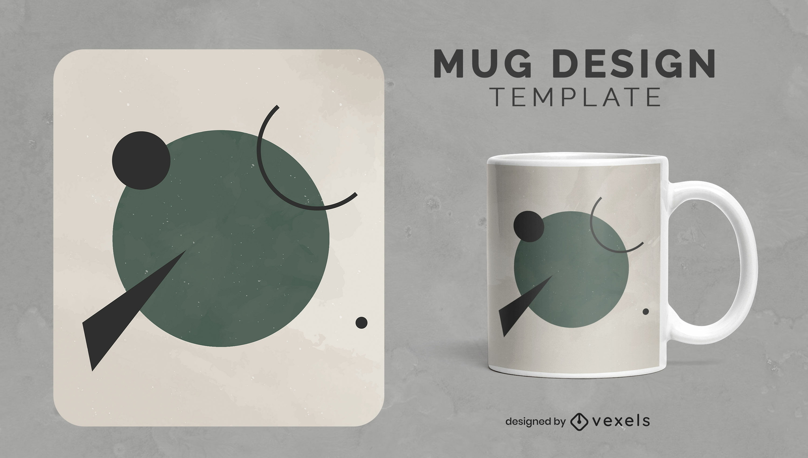 Diseño de taza de formas geométricas minimalistas.