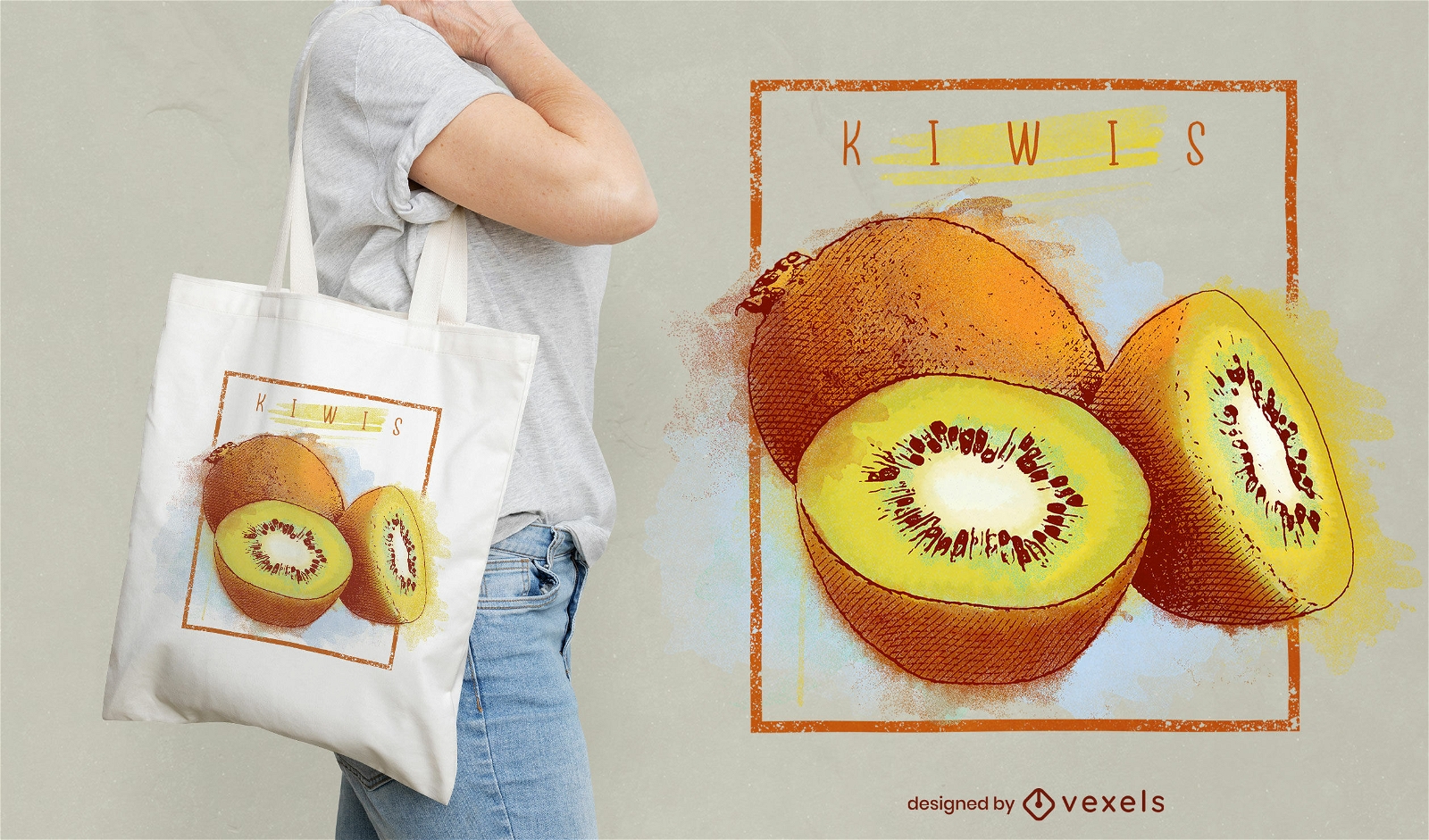 Kiwi tote bag design