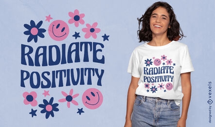Strahlen Sie Positivität motivierendes T-Shirt-Design aus