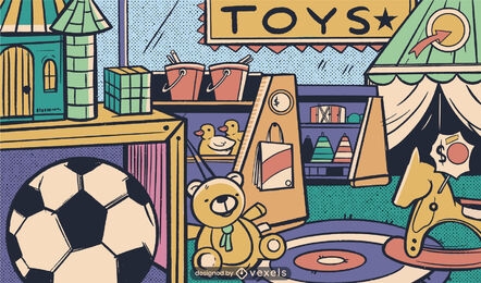 Kinder Spielzeugladen Hintergrunddesign